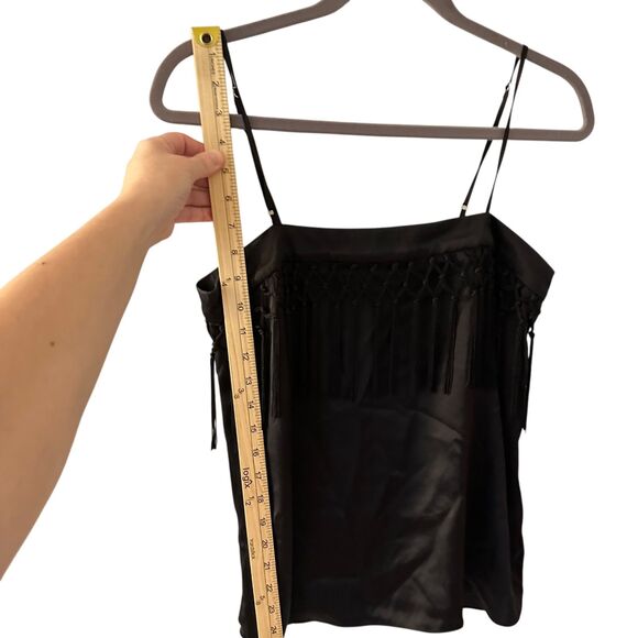CAMI NYC 100% Silk Black Camisole Tank with Tassels Size S - Picture 5 of 8